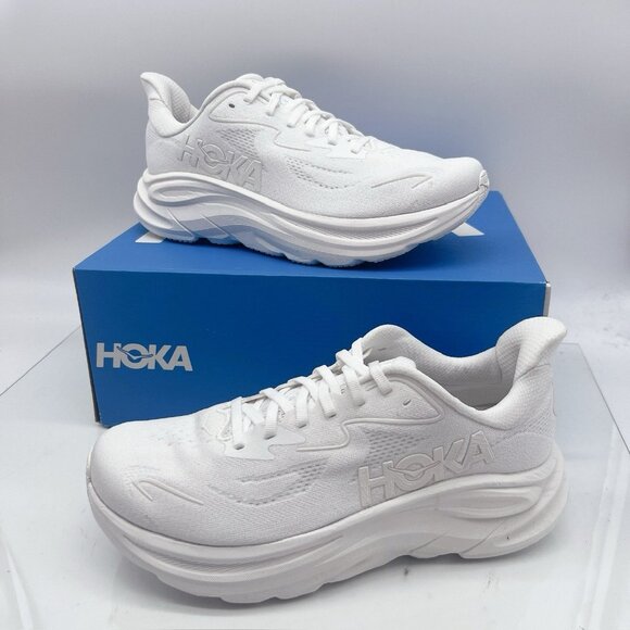 Hoka One One Clifton 10 Running Shoe Sneaker White Womens US 9.5 D Wide - Picture 3 of 13